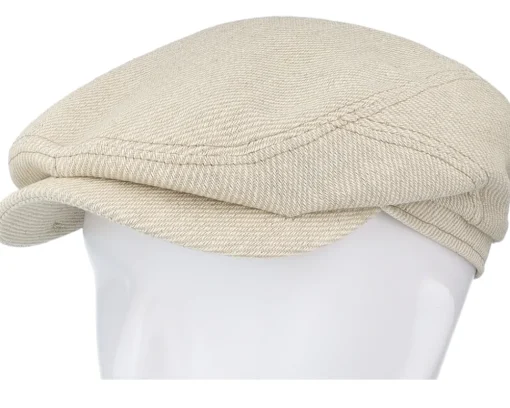 Online Stetson Driver Cap Cotton/Lin Twill Beige/Off White Flat Cap -