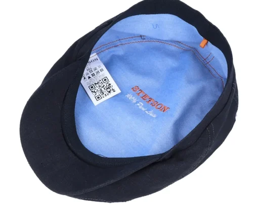 Flat Caps-Stetson Driver Cap Linen 1 Black Flat Cap -