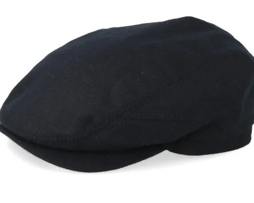Outlet Stetson Driver Cap Virgin Wool/Casmere Black Flat Cap -