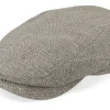 Flat Caps-Stetson Driver Cap Virgin Wool/Linen Light Grey Flat Cap -