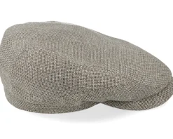 Flat Caps-Stetson Driver Cap Virgin Wool/Linen Light Grey Flat Cap -