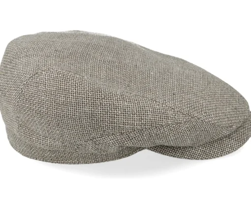Flat Caps-Stetson Driver Cap Virgin Wool/Linen Light Grey Flat Cap -