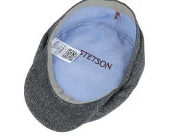 Flat Caps-Stetson Driver Cap Virgin Wool/Linen Grey Flat Cap -