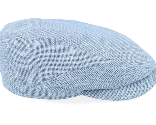 Flat Caps-Stetson Driver Virgin Wool/Linen Soft Blue Flat Cap -