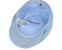 Flat Caps-Stetson Driver Virgin Wool/Linen Soft Blue Flat Cap -