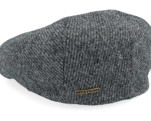 Hot Stetson Driver Wool Anthra Shades Diagonal Flat Cap -