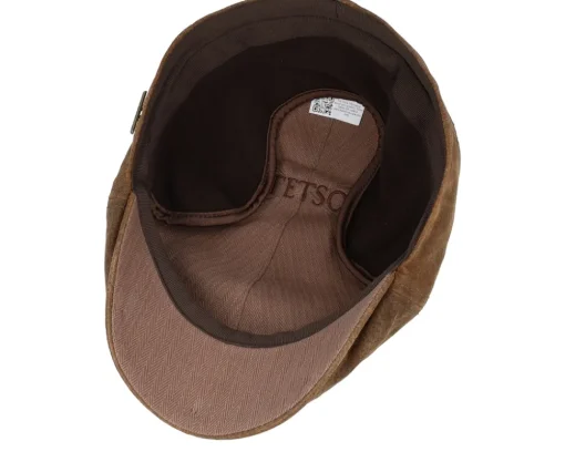 Earflap-Stetson Duck Pigskin Ear Flap Brown Flat Cap -