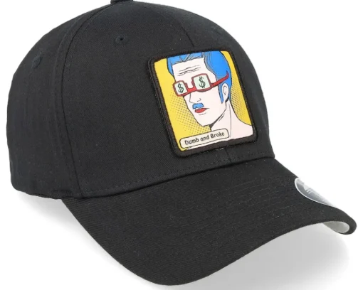 Outlet 4REAL Dumb And Broke Patch Black Flexfit -