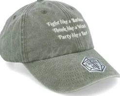 Dad Cap-Critiql Hit Dungeon Lessons Vintage Washed Olive Dad Cap -