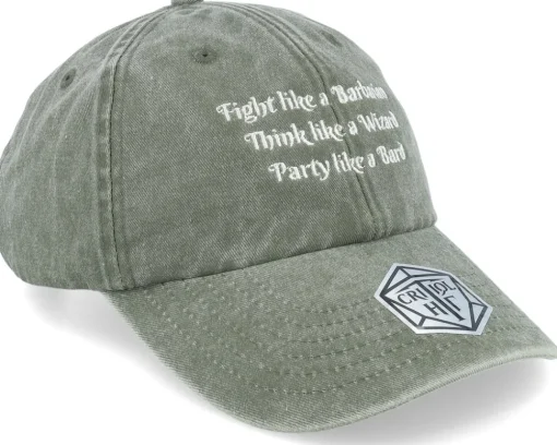 Dad Cap-Critiql Hit Dungeon Lessons Vintage Washed Olive Dad Cap -