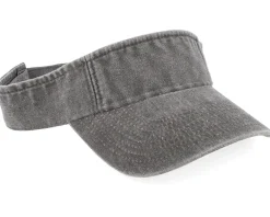 Clearance MJM Hats Dyed Cotton Twill Visor - Black