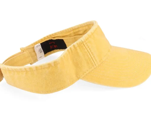 Visor-MJM Hats Dyed Cotton Twill Visor - Yellow