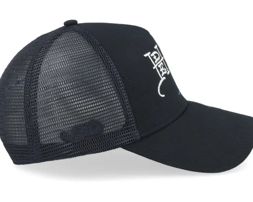 Trucker-Ed Hardy Eagle & Snake Battle Twill Mesh Black A-Frame Trucker -