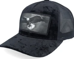 Velvet Caps-Calza Pennello Eagle Big Patch Velvet Trucker - Black