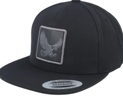 Best Iconic Eagle Black Metallic Patch Black Snapback -