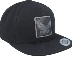 Best Iconic Eagle Black Metallic Patch Black Snapback -
