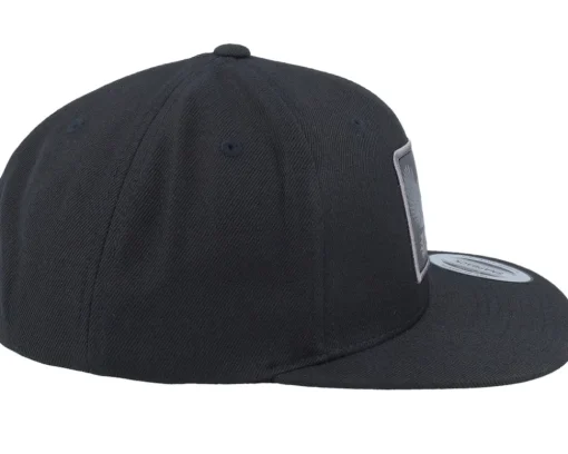 Best Iconic Eagle Black Metallic Patch Black Snapback -