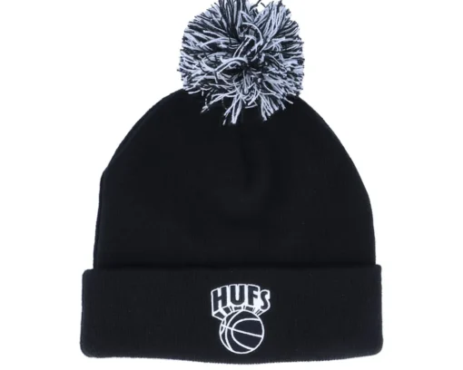 Hot HUF Eastern Beanie Black Pom -