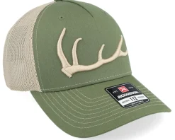 Trucker-Hunter Elk Antler 3d 112fp Split Olive/Tan Trucker -