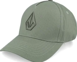 Adjustable-Volcom Embossed Stone Hat Light Olive A-Frame Adjustable -