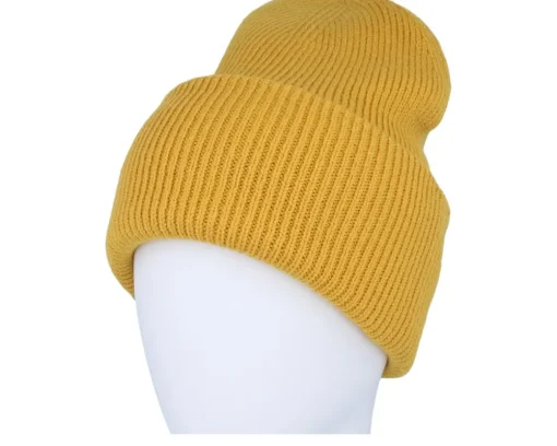 Organic Beanies-Beechfield Engineered Mustard Soft Deep Cuffed - Yellow