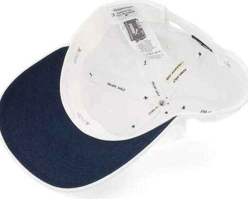 Golf-Puma Enjoy Golf Responsibly White Glow/Navy Blazer Adjustable -