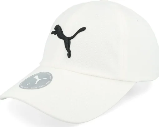 Dad Cap-Puma Essential Cat Bb Cap White Dad Cap -