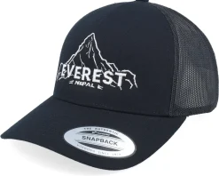 Trucker-Wild Spirit Everest Nepal Mountain Black A-frame Trucker -