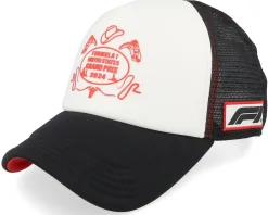 Trucker-Formula One F1 Logo 24 Race Special Austin USA White/Black A-Frame Trucker -