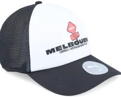 Adjustable-Puma F1 Logo 25 Race Special Australia White/Black A-Frame Trucker -