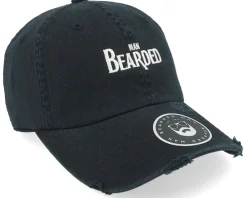 Dad Cap-Bearded Man Fab Beardedmania Ripped Black Dad Cap -