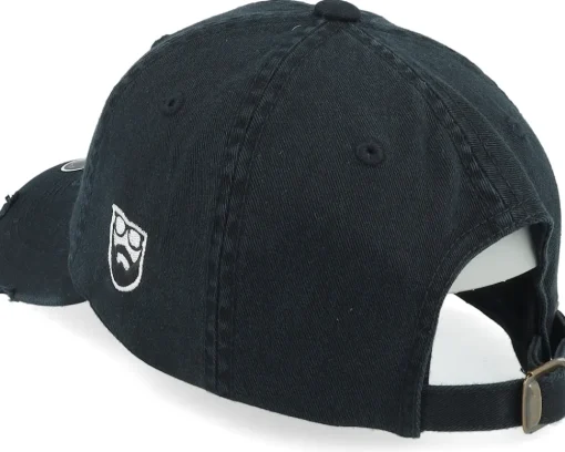 Dad Cap-Bearded Man Fab Beardedmania Ripped Black Dad Cap -