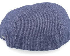 New Seeberger Fabric Flat Cap - Blue