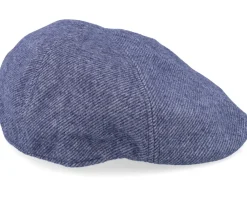 New Seeberger Fabric Flat Cap - Blue