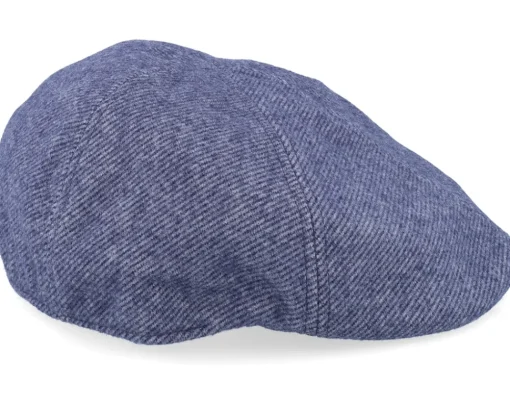 New Seeberger Fabric Flat Cap - Blue