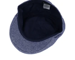 New Seeberger Fabric Flat Cap - Blue