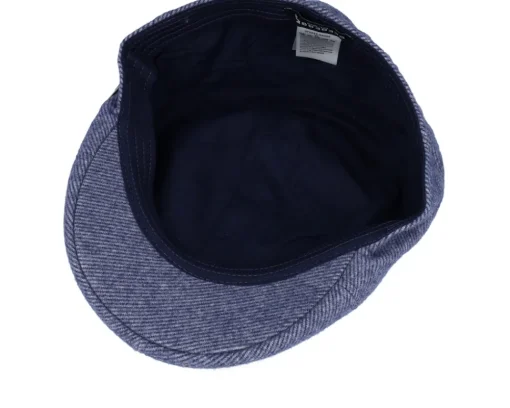 New Seeberger Fabric Flat Cap - Blue