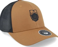 Trucker-Bearded Man Face Mask Quarantine Beard Caramel/Black Trucker -