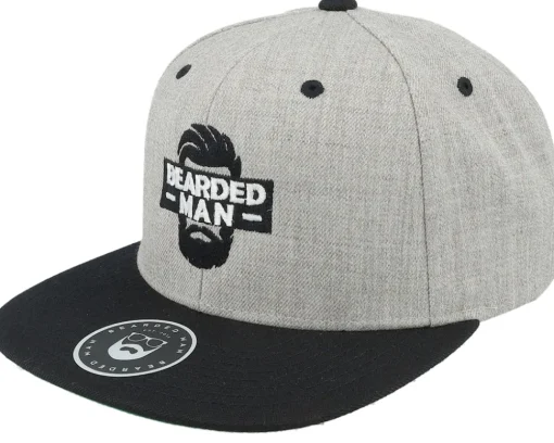 Snapback-Bearded Man Facebox Grey/Black Snapback -