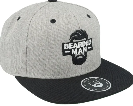 Snapback-Bearded Man Facebox Grey/Black Snapback -