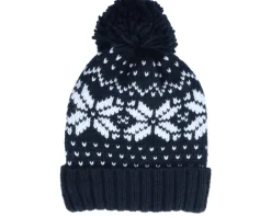 Discount Beechfield Fair Isle Snowstar® Beanie Burgundy/White Pom - Red
