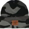 Cuff Beanies-John Deere Fake Leather Patch Knit Beanie Camouflage Cuff -