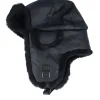 New MJM Hats Faux Leather Black/Black Trapper -