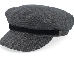Vega-Brixton Fiddler Cap Mixed Tweed Black Vega Cap -