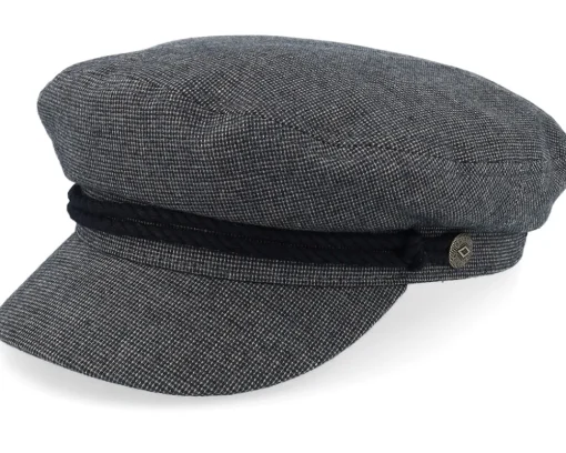 Vega-Brixton Fiddler Cap Mixed Tweed Black Vega Cap -