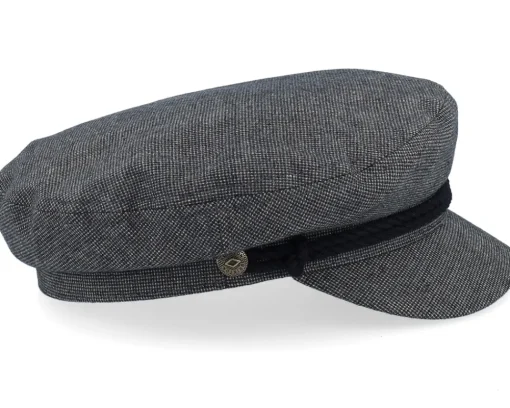 Vega-Brixton Fiddler Cap Mixed Tweed Black Vega Cap -