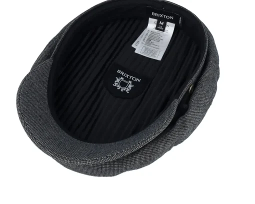 Vega-Brixton Fiddler Cap Mixed Tweed Black Vega Cap -