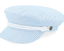 Vega-Brixton Fiddler Cap Off White/Blue Seersucker Vega Cap -