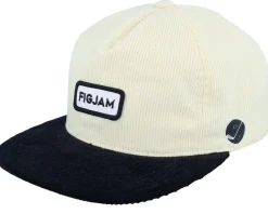 Snapback | Golf-Pins & Stripes Figjam Golf Cord Ivory/Black Snapback -