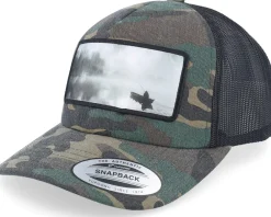 Trucker-Hunter Fishing Boat Wide Patch Wood Camo/Black Trucker -